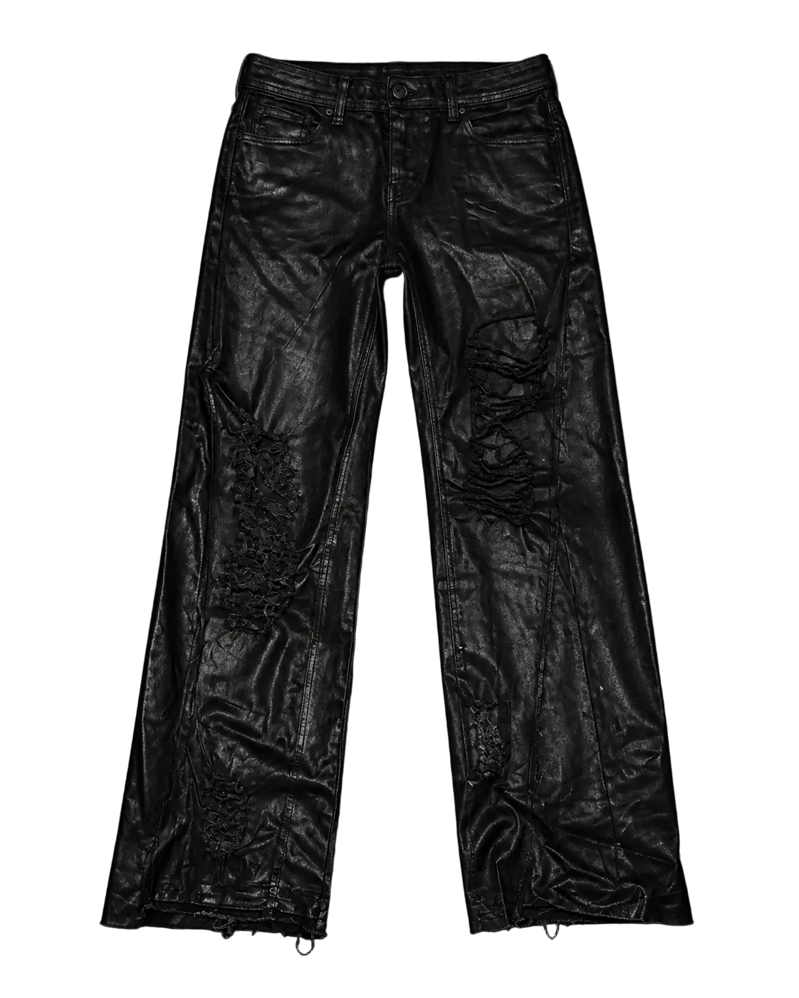 FLARED WAXED DENIMS