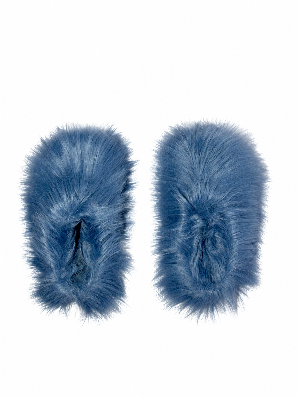 Faux Fur Ocean Blue  Mules