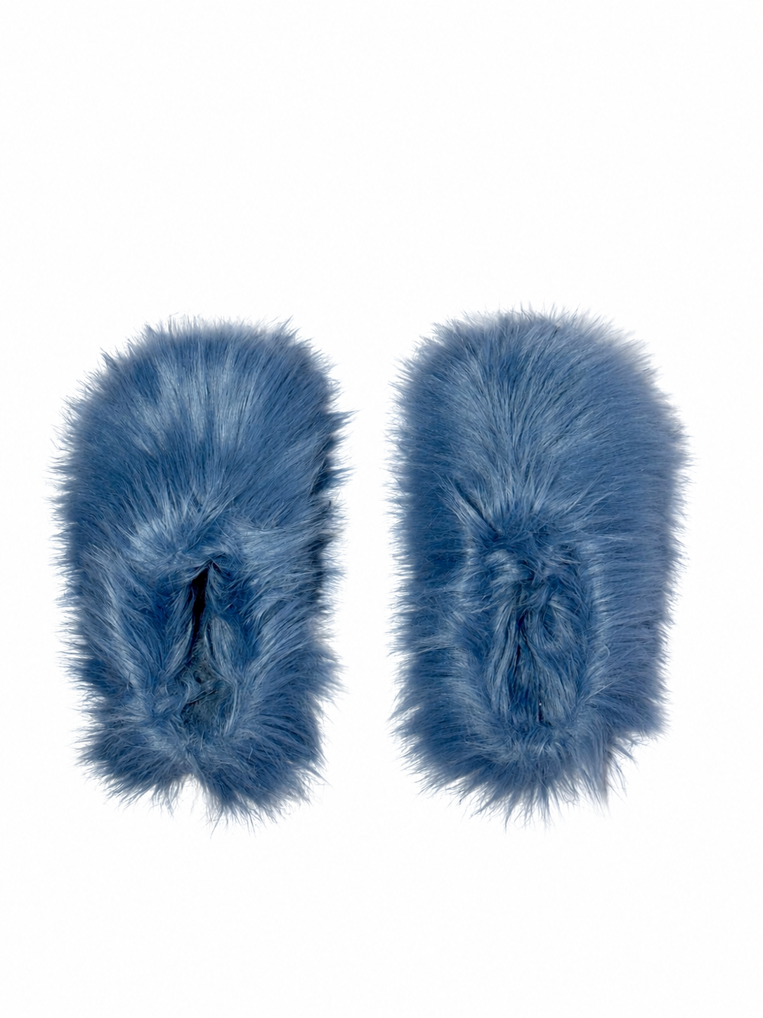 Faux Fur Ocean Blue  Mules