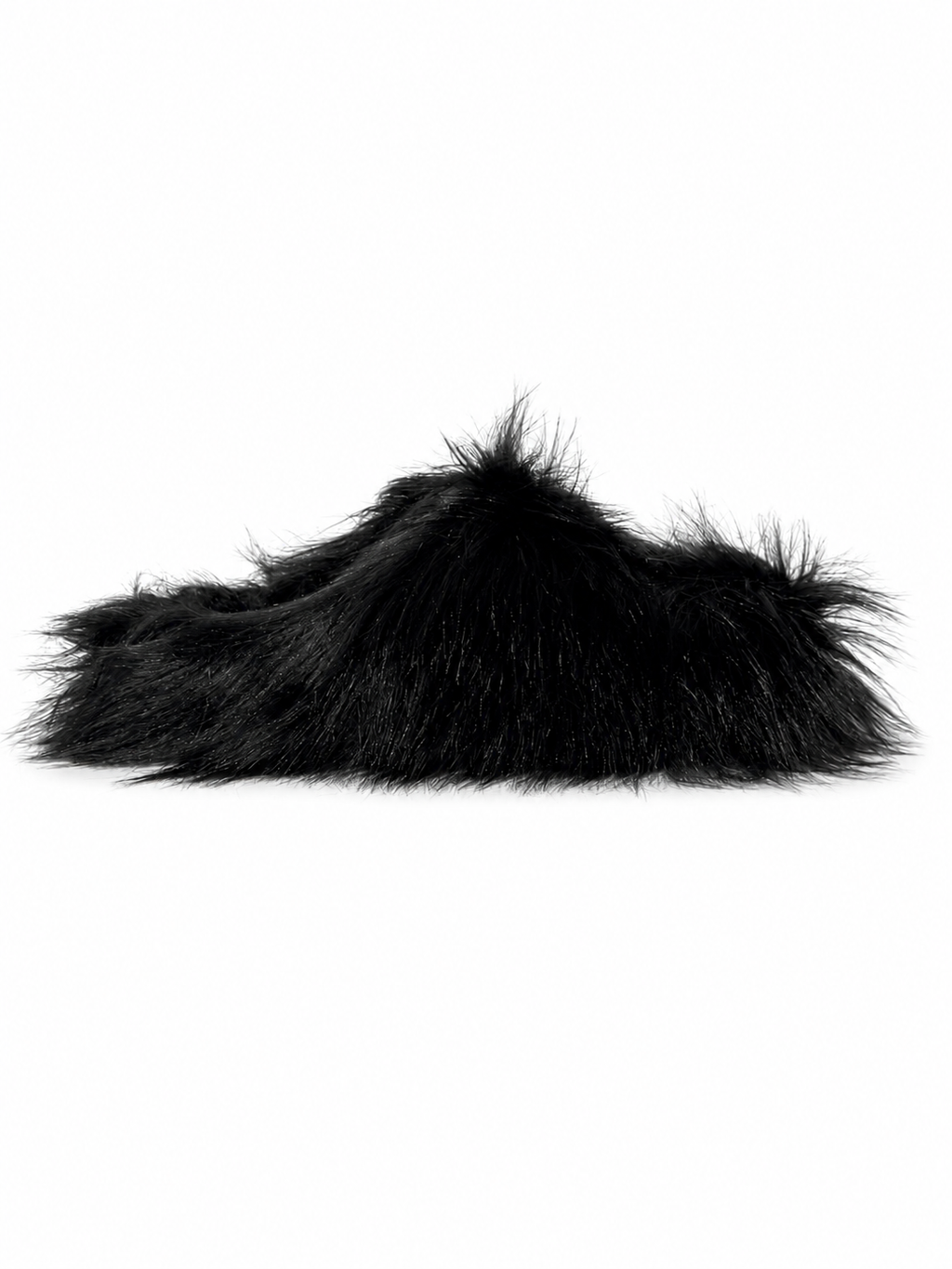Faux Fur Black Mules
