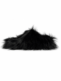 Faux Fur Black Mules