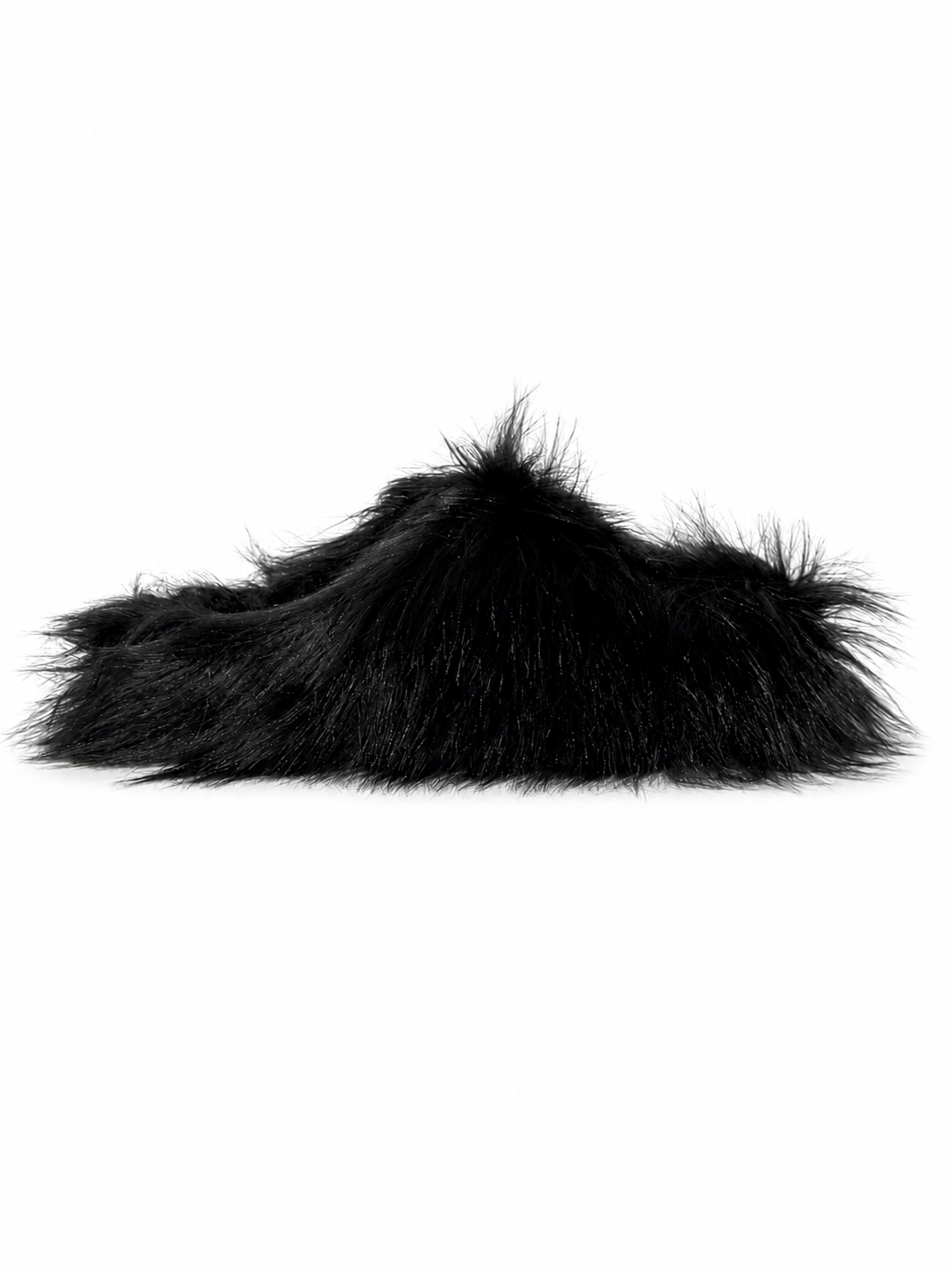 Faux Fur Black Mules