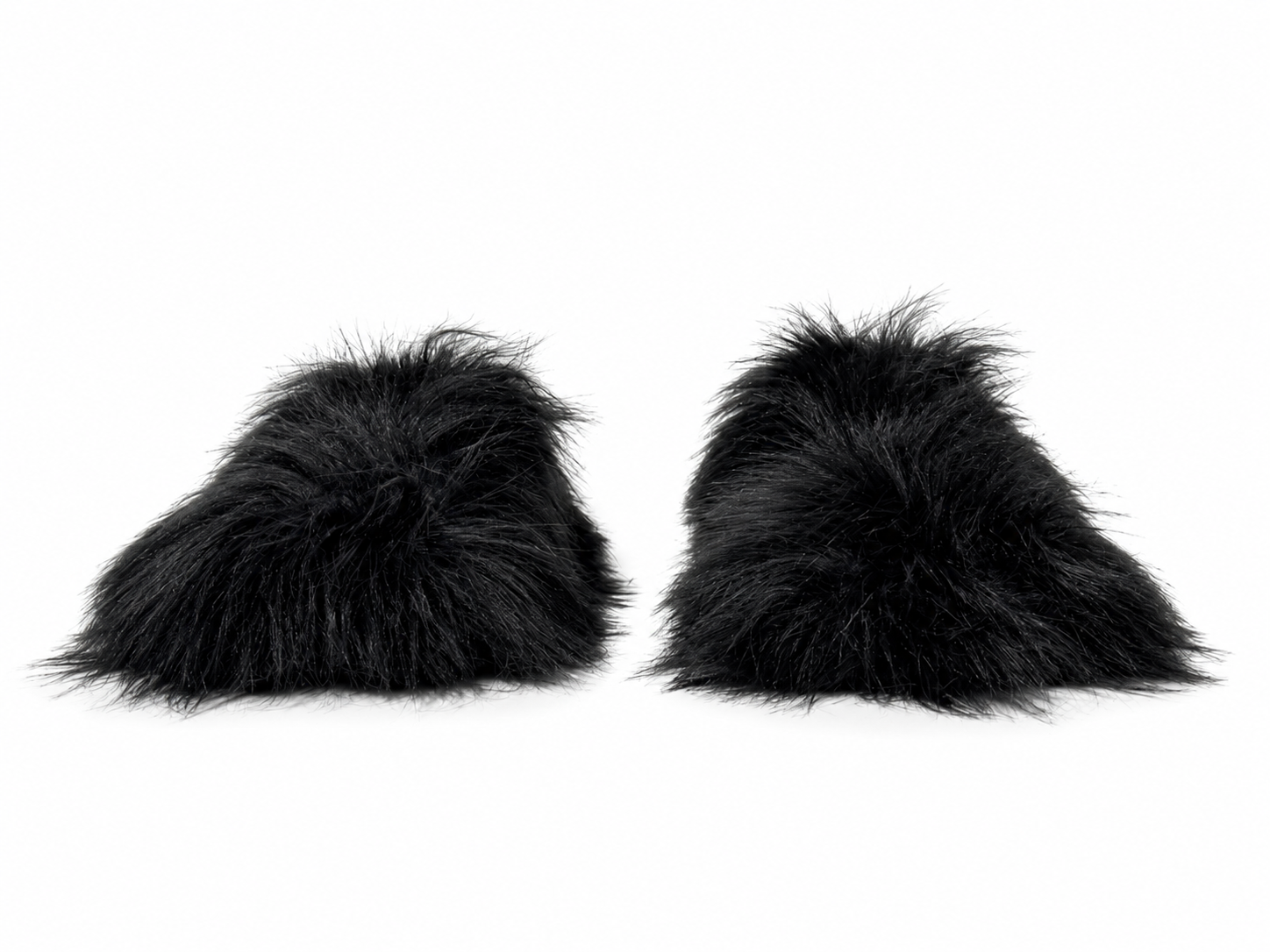 Faux Fur Black Mules