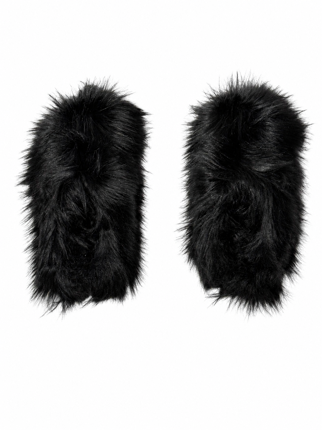 Faux Fur Black Mules