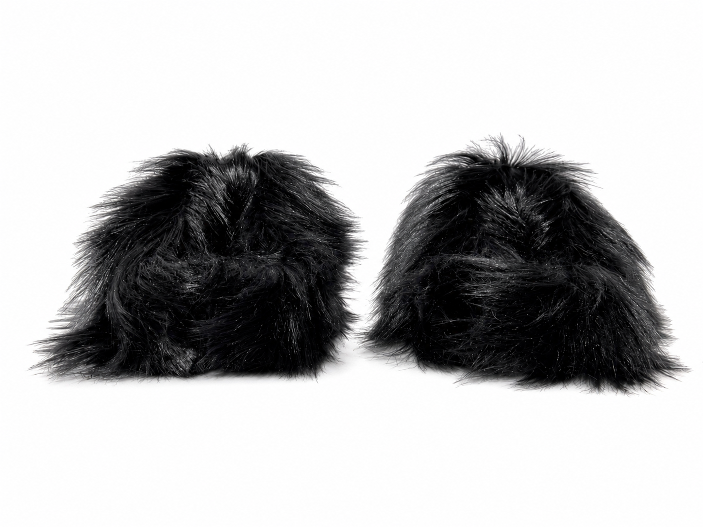 Faux Fur Black Mules