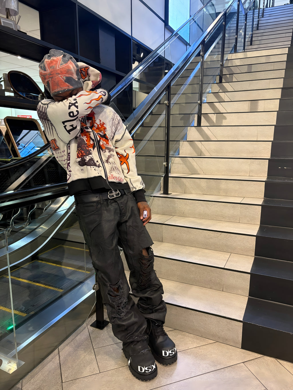FLARED WAXED DENIMS