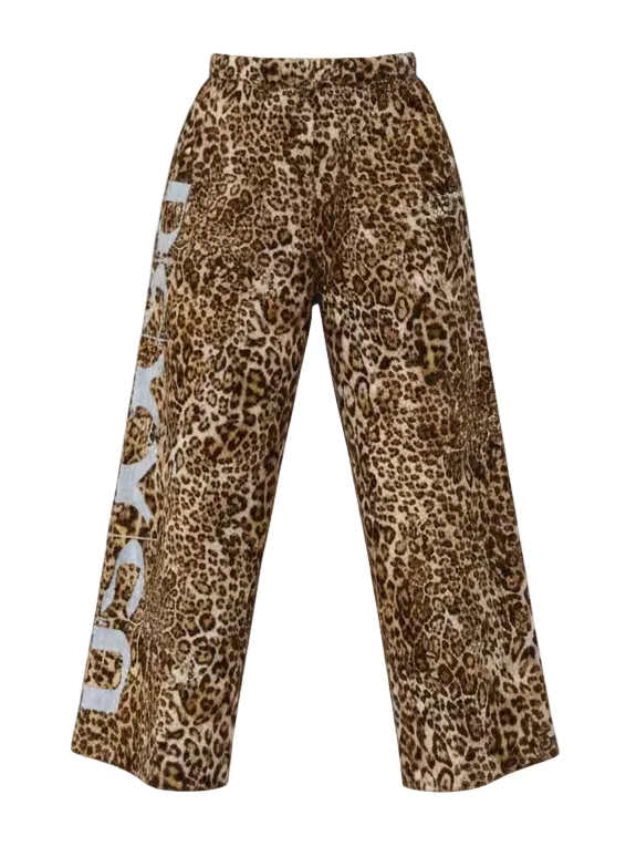 "D*S!X" LEOPARD PRINT TRACK PANTS